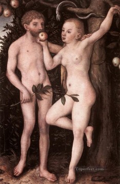 Adán y Eva 1538 religioso Lucas Cranach el Viejo desnudo Pinturas al óleo